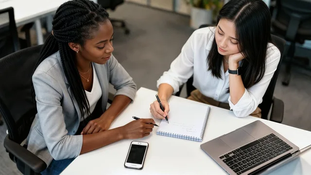 women, office, job, team, portable, notebook, writing, business, professional, sitting, white, gray, black, study, meeting, creativity, success, career, friendship, co-working, technology, generated by ai. Proposal software supplier comparison in England: Proposify, PandaDoc, Qwilr, Better Proposals and Conga